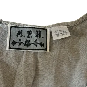 Vtg 90s MPH Gray Floral Embroidered Sleeveless Boho Maxi Dress Large Lagenlook thumbnail 8