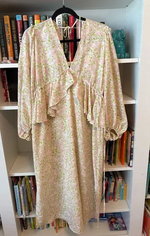 ✨ Topshop Maternity‎ Floral Double V Ruffle Maxi Dress - Size 4 NWT thumbnail 1