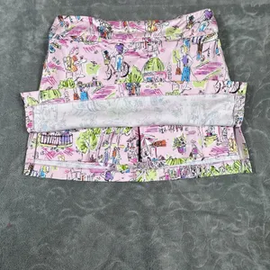 Dress Barn VTG Mini Skirt Skort Womens 8 Pink Unique Whimsical Golf Tennis 90s Y2K Artsy thumbnail 4