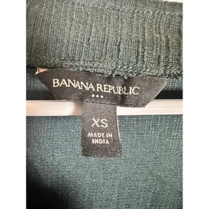 Banana Republic Womens XS Dark Green Ribbed V-Neck‎ Dolman Sleeve Knit Top thumbnail 3