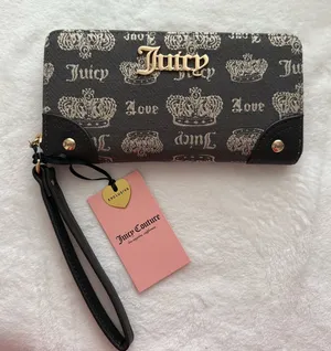 Juicy Couture Crown Logo Wallet Wristlet Y2K McBling Brown Canvas NWT thumbnail 1