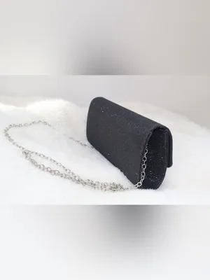 Black Glitter Clutch, Evening Bag, Party Purse o Formal Bag. thumbnail 3