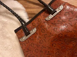 vintage brown floral patterned purse thumbnail 5