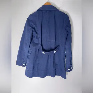 J. Crew Navy Cotton Twill Peacoat‎ White Button Coastal Core Size 4 thumbnail 2