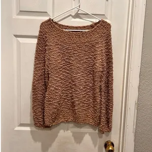 Billabong Womens Furget Me Not Mauve Popcorn Knit Off Shoulder Slouchy Sweater S thumbnail 2