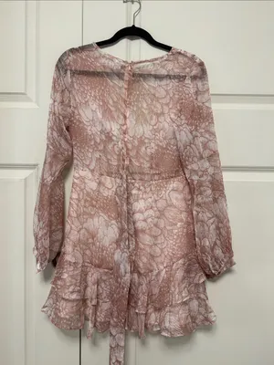 Selfie Leslie Blush Floral Wrap Mini Dress thumbnail 11