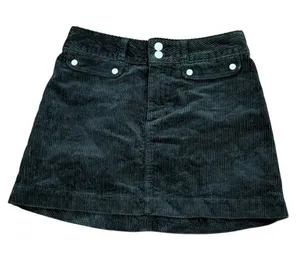 Abercrombie & Fitch Y2K Black Corduroy Mini Skirt Size 2 Mall Goth Indie Grunge thumbnail 1