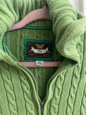 Vintage GAP Green Cable-Knit Zip-Up Cardigan thumbnail 2