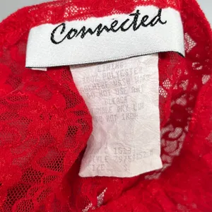 Connected Y2K Red Lace‎ Tank Top Women's Size Small Sleeveless Sheer Floral thumbnail 5