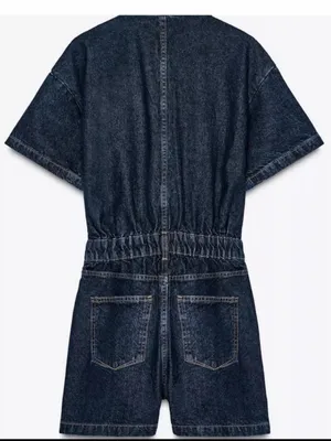 Zara Dark Blue Denim Romper thumbnail 7
