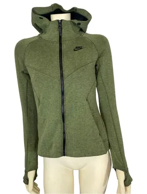 Nike Olive Green Hooded Zip Athletic Thumbholes Sleeves size XS thumbnail 1
