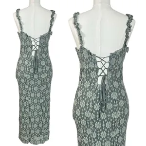 Free People Ethereal Dainty Romantic Lucinda Lace Midi Dress Lilypad Jade Small thumbnail 7