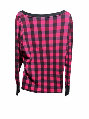 Victoria’s Secret Thermal Pink Black Plaid Pajama Set Size Large thumbnail 4