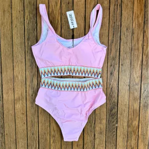 Aimage Pink High Waist Bikini Set‎ Two Piece Swimsuit Cute Swimwear Size M thumbnail 7