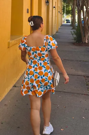 Amazon orange dress mini thumbnail 1