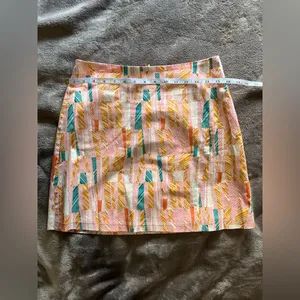 JUNE & HUDSON Boho Unique Fit & Flare Colorful Geo Skirt Sz Small EUC thumbnail 5