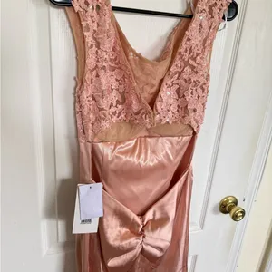 Sherri Hill NEW 53605 Blush Pink Lace Empire Waist Prom Wedding Gown thumbnail 8
