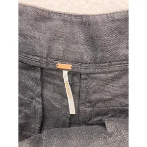 Free‎ People Shorts Women 2 Black 100% Linen High Waisted Pleated Front thumbnail 2