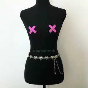 Vintage Y2K Ornate Silver Heart Chain Belt, Fits 13.5–44.5 Inches, X7GA1223 thumbnail 3