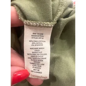 Soft Surroundings Olive Green Pima Cotton Cutout Camille Dress Petite M boho thumbnail 6