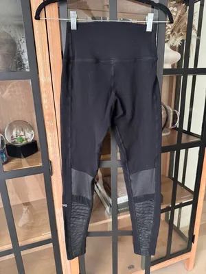 ALO leggings moto mesh panel high rise 2010s 7/8 ankle y2k vintage biker workout thumbnail 4