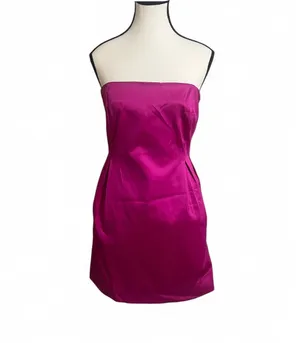 Sam Edelman Shift Cocktail Mini Dress Sz 4 Strapless Fuchsia Special Event thumbnail 3