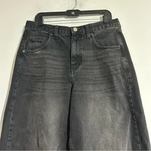 BDG Urban Outfitters Logan Barrel High Waist Baggy Wide Leg Jeans Black Sze 31W thumbnail 3
