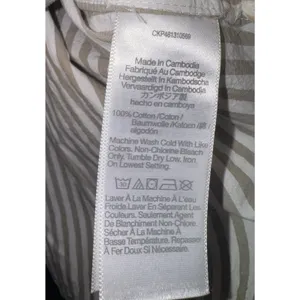 Madewell Flap Pocket Crop‎ Button Up Shirt Poplin Lagoon Women's Small Striped thumbnail 8