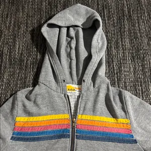 Aviator nation 5 STRIPE HOODIE - HEATHER GREY thumbnail 3
