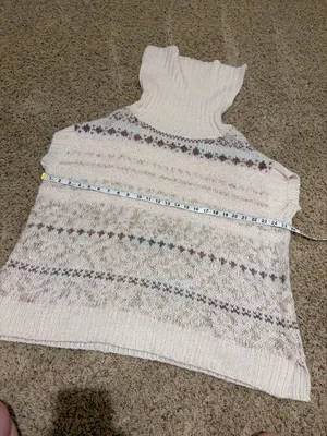 Free People Snow Bunny Sweater Vest Oversized Turtleneck Fair Isle thumbnail 13