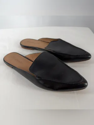 Madewell The Frances Skimmer Pointed Toe Leather Mule‎ in Black Size 8.5 thumbnail 3