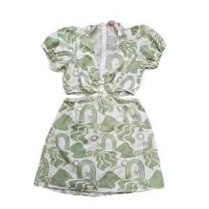 Show Me Your Mumu Jessa Mini Dress Size Small Green Cream Wedding Guest thumbnail 9