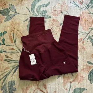 FIGS Yola Maternity 3.0 Petite Scrub Pant In Burgundy thumbnail 2