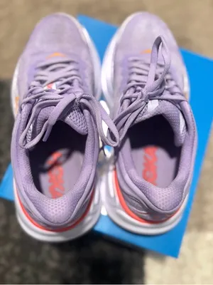 Hoka Women's Lavender Athletic Running Shoes with Orange Accents thumbnail 7