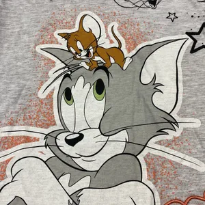 Tom & Jerry Freeze Women's Size XXS T Shirt Raised Embroidery‎ Cat Mouse Cartoon thumbnail 3