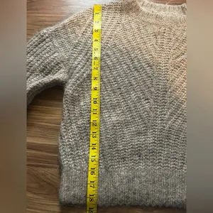Abercrombie & Fitch Sweater Beige Tan Alpaca Blend Crop Cable Knit Sz Xs thumbnail 7