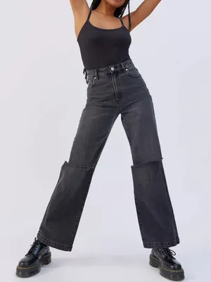 Abrand jeans 94 high and wide jeans Anthropologie black sz 31‎ thumbnail 1