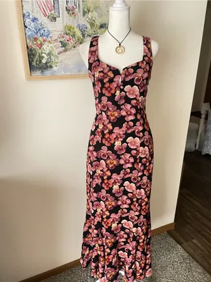 Reformation Women's Laine Pansy Floral Keyhole Maxi Dress US 4 thumbnail 2