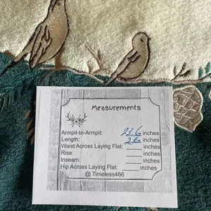 Vintage Teddi Cabin Fever Women's Fleece Novelty Print Teal Embroidered Birds M thumbnail 10