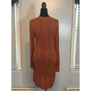 Peruvian Connection Pointelle Knit Long Cardigan Duster Sweater XS thumbnail 4