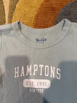 Brandy Melville Hamptons New York Crop Top Graphic Shirt 100% Cotton One Size thumbnail 2