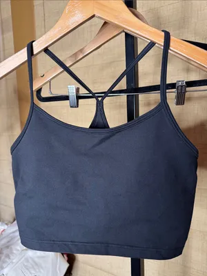 OFFLINE by Aerie The Hugger Longline Racerback Sports Bra Black Size Small thumbnail 4