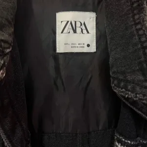 ZARA Contrast Black Denim & Tweed Plaid Mix Snaps Outer Jacket Shaket Size Large thumbnail 9