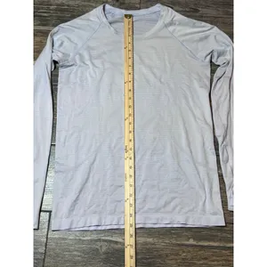 Lululemon Swiftly Long Sleeve Shirt 2.0 Size 10 Lavender Athletic Top Light FLAW thumbnail 6