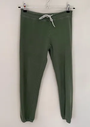 Vintage Terry Cotton Pull On Drawstring Sweatpant Joggers Green thumbnail 2