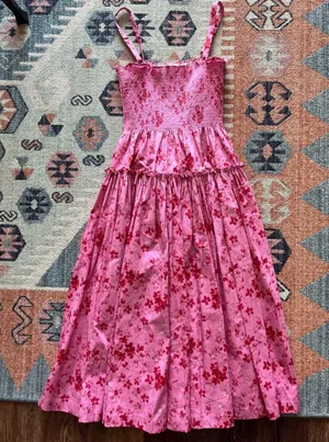 Hill House The Seraphina Midi Nap Dress in Pink Sweet Peas thumbnail 2