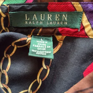 Lauren Ralph Lauren LRL Large Equestrian Bridle Tack Black Shirt thumbnail 3