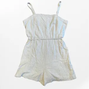 Coastal Picnic Striped Linen-Blend Romper • Neutral Summer Vibe Medium thumbnail 4