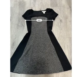 White House Black Market Colorblock Fit & Flare Feminine Tweed Career Dress Sz 0 thumbnail 8