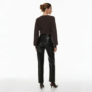 Aritzia The Melina Pant Vegan Leather In Black Size US 4 thumbnail 3